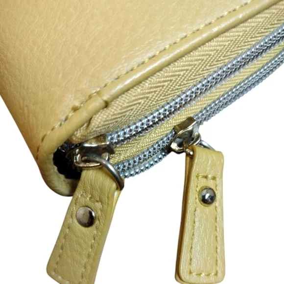 Steve Madden Mustard Yellow Leather Wristlet Wallet - Picture 4 of 13